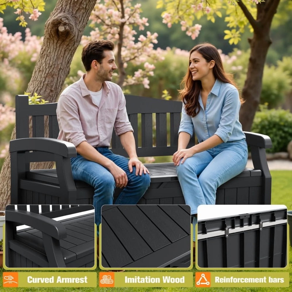 Devoko 82 Gallon Outdoor Storage Bench And Deck Box