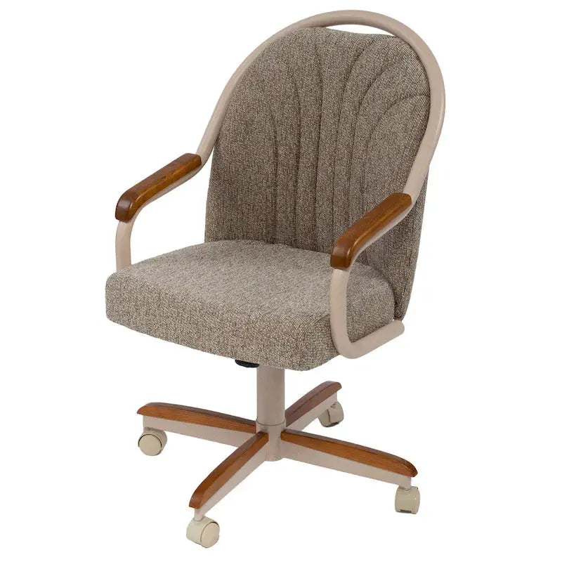 Swivel And Tilt Rolling Caster Chair With Cushioned Seat - Casual Dining Office Or Home Use