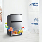 Arctic King Two-Door Mini Fridge With Freezer, 3.2 Cu. Ft., Stainless Steel