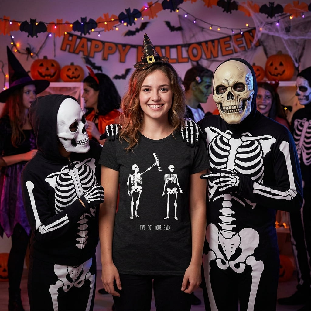 Womens Got Your Back Funny Skeleton Best Friend Halloween T shirt Womens Graphic Tees