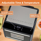 TINANA 6-Tray Stainless Steel Food Dehydrator with Touch Control, 95–158°F Adjustable Temperature, 48-Hour Timer, 360° Airflow, Dark Gray