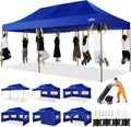 COBIZI 10x20 ft Commercial Pop-Up Canopy Tent With 6 Sidewalls And Roller Bag