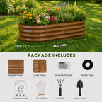 4 Pack 4x2x1 FT Raised Garden Bed Kit, Galvanized Metal Planter Box for Vegetables,fruits,Brown