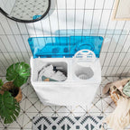 2-in-1 Portable Twin Tub Washing Machine, 18 lbs Wash/8 lbs Spin, Blue - 280 W