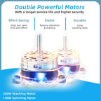 2-in-1 Portable Twin Tub Washing Machine, 18 lbs Wash/8 lbs Spin, Blue - 280 W