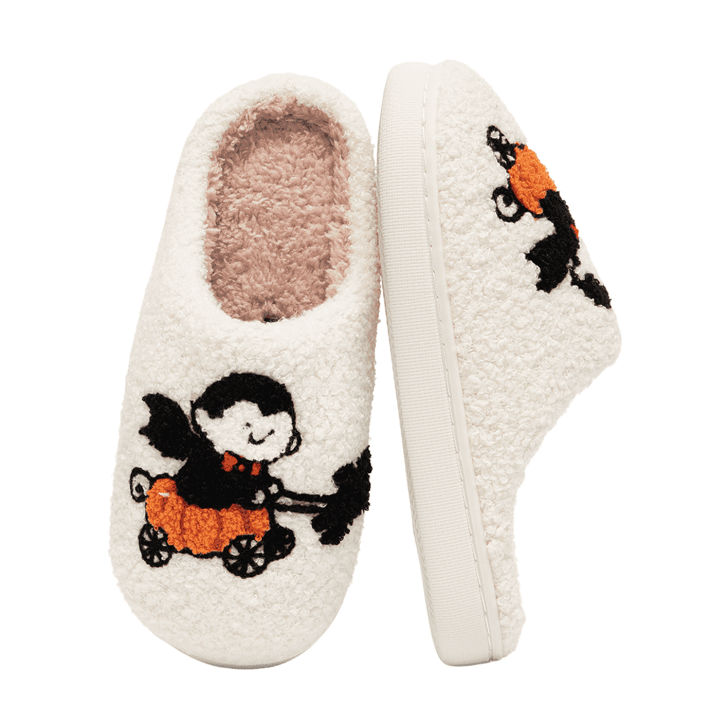 BERANMEY Halloween Slippers for Women Perfect Soft Plush Comfy Warm Slip-On Cute Womens Slippers Indoor Fluffy House Slippers for Women and Men Non-slip Fuzzy Flat Slides