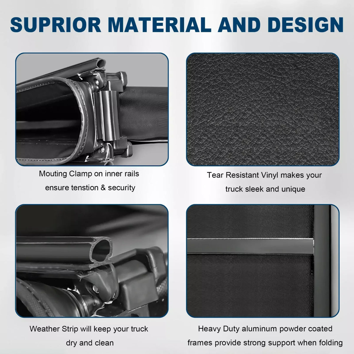 MOSTPLUS 6.5FT 4-Fold Soft Truck Bed Tonneau Cover for 2014-2018 Chevy Silverado / GMC Sierra