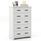 5-Drawer Storage Cabinet, 31 x 17 x 47 in, MDF - Dark Grey, Walnut, Or White