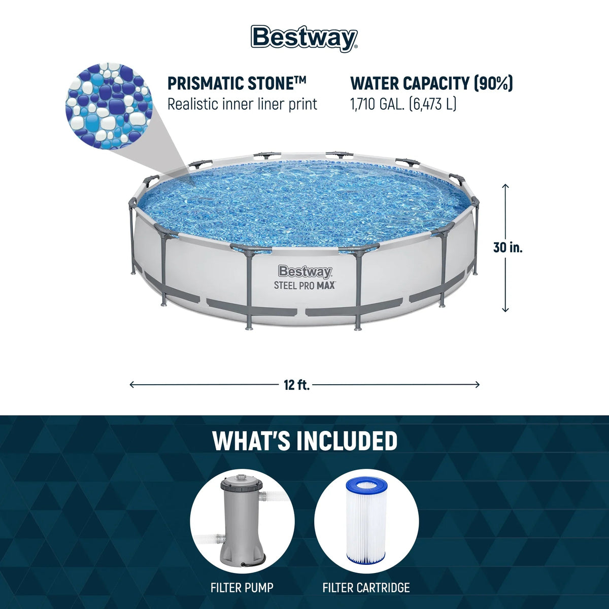 Bestway Steel Pro MAX Above Ground Pool Set, 10' x 30 in