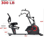 Sunny Health & Fitness Electromagnetic Recumbent Cross Trainer Elliptical Bike With Arm Exercisers - SF-RBE4886SMART
