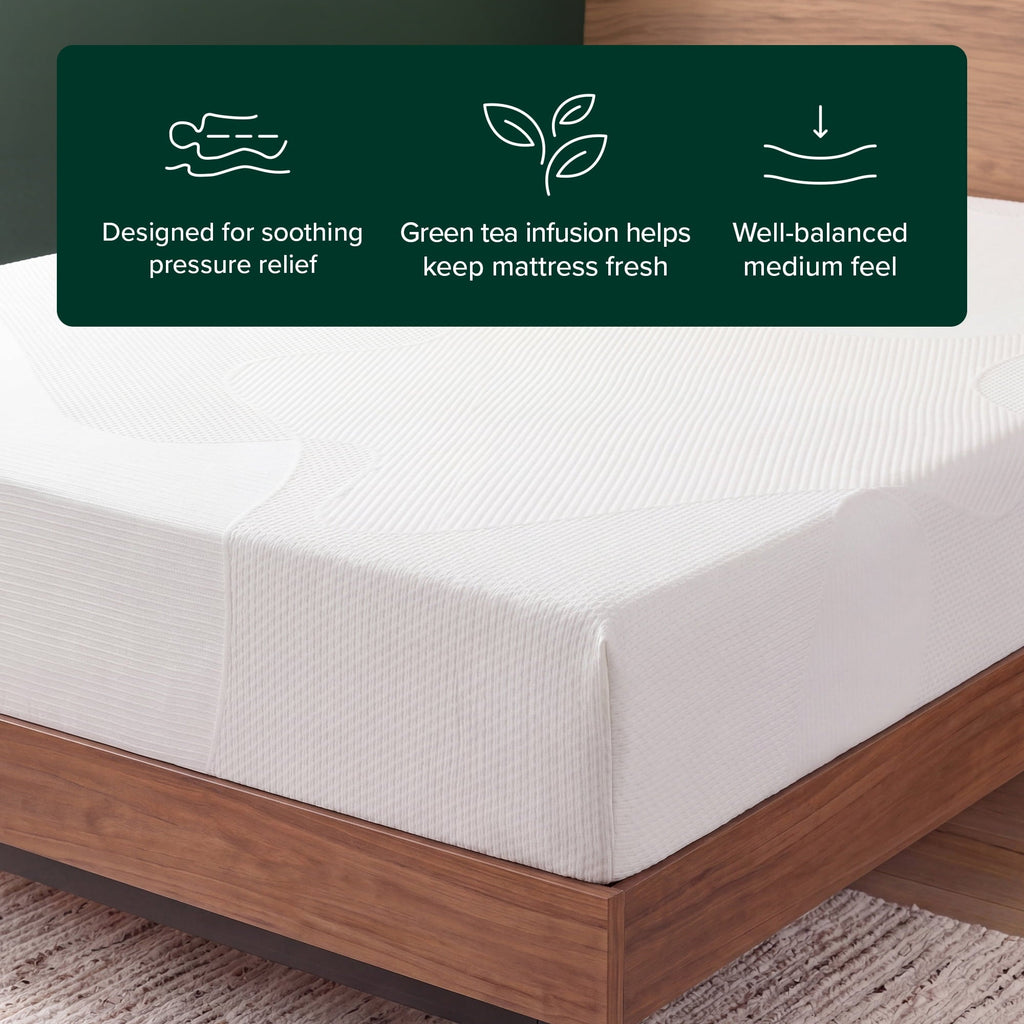Zinus Spa Sensations 8" Twin Memory Foam Mattress in a Box with Green Tea Infusion and Pressure Relief