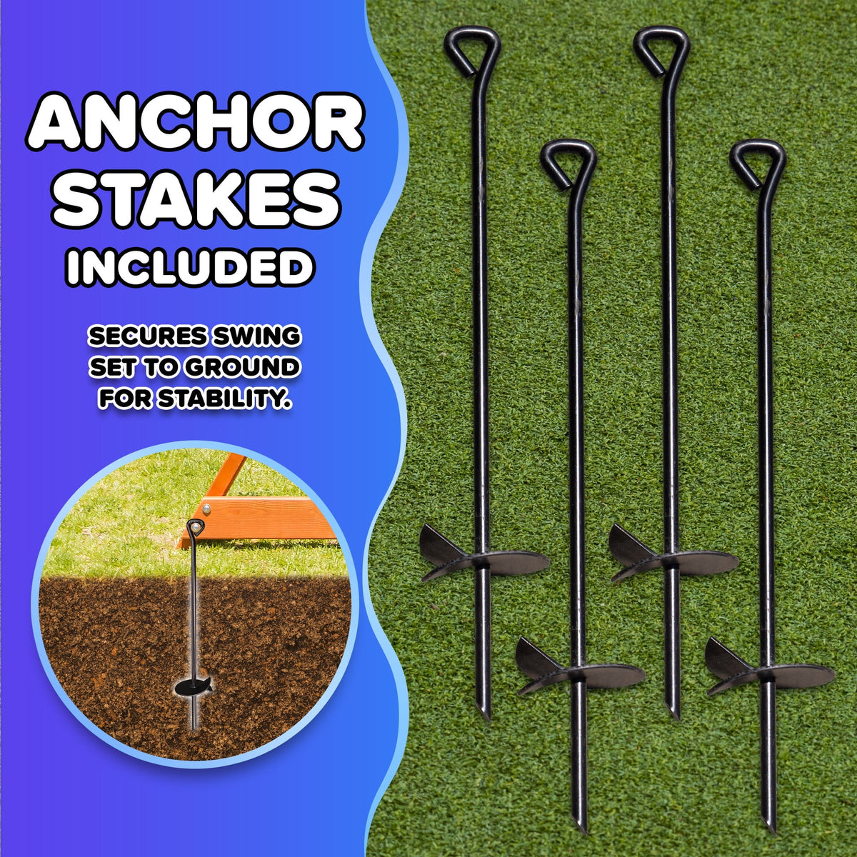 Sportspower™Asher Wooden Swing Set with 2 Belt Swings, Rock Climber, Roofed Play Fort, Heavy Duty Double A-Frame, Lifetime on 6ft Slide & Bonus