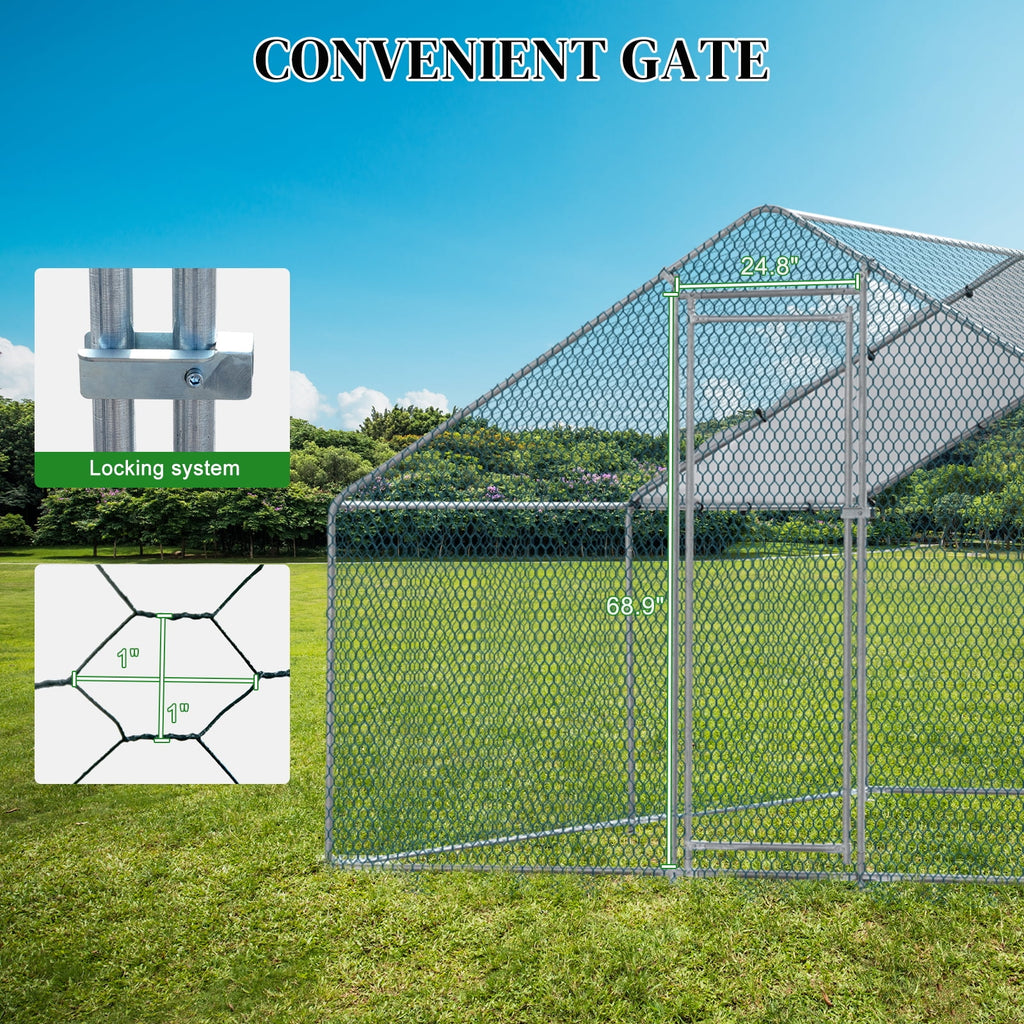 Ktaxon Chicken Coop,13' x 10' Chicken Cage House Metal Hen Run House Waterproof Rabbits Habitat Cage