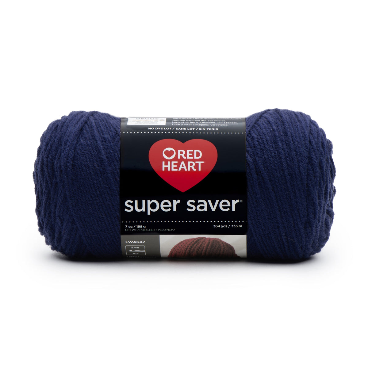Red Heart Super Saver 4 Medium Acrylic Yarn Black 7oz 198g 364 Yards