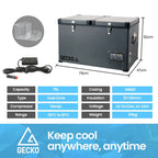 Gecko 75L Dual-Zone Portable Fridge Freezer - GK-FT7