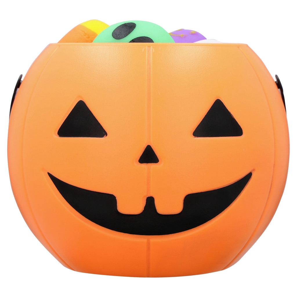 Squishy Party Favors in Jack-o'-Lantern Treat Pail, Multicolor, 18 Count, Halloween by Way To Celebrate