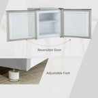 HOMCOM Countertop Upright Mini Freezer, 1.1 Cu.Ft, Gray - 05