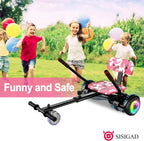 SISIGAD Electric Hoverboard And Kart Combo With 6.5 Inch Wheels And LED Lights