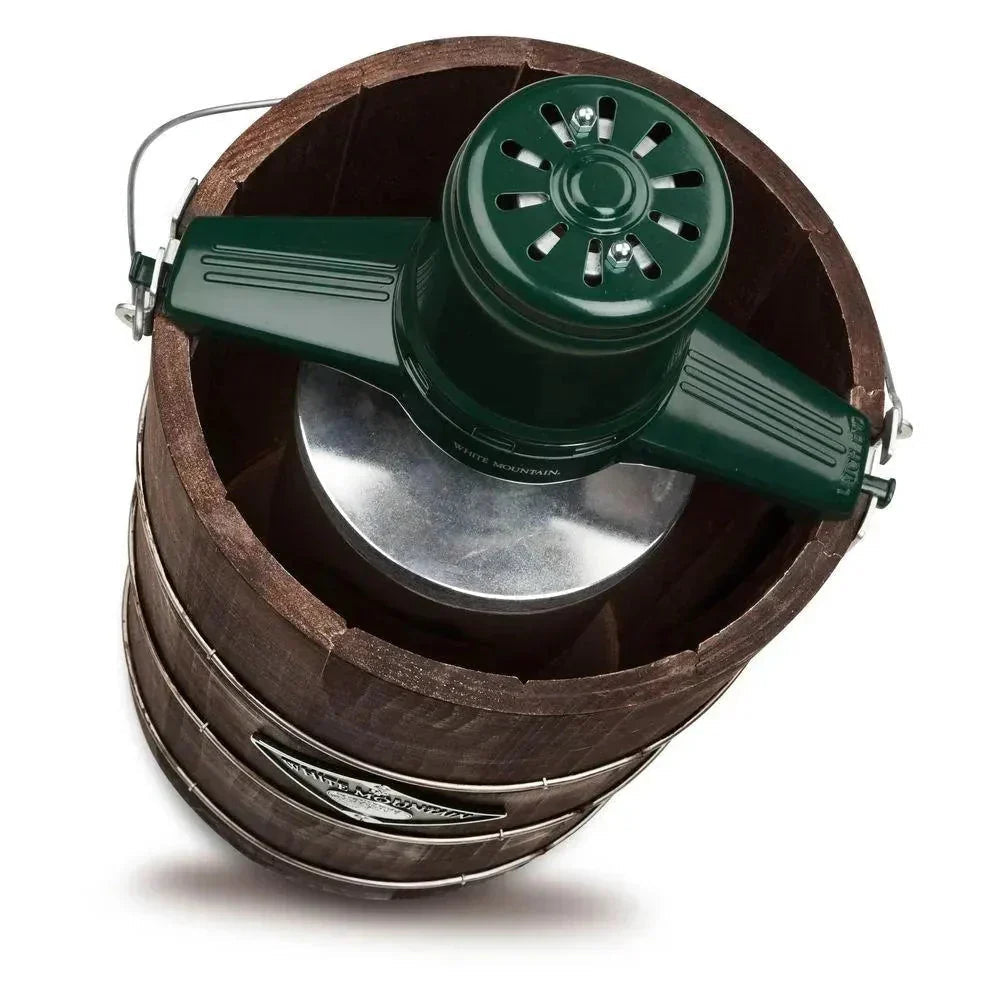White Mountain 6 Qt. Green And Brown Electric Ice Cream Maker