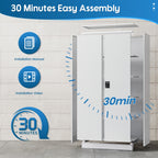 Fesbos Metal Garage Storage Cabinet,71" H Tall White Cabinet with 2 Doors and 4 Adjustbale Shelves,Lockable Tool Cabinet for Garage, Basement, Home