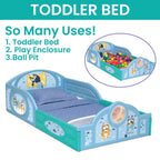Delta Children Bluey 3-Piece Toddler Bedroom Set With Bed, Chair Desk And Toy Organizer - Blue