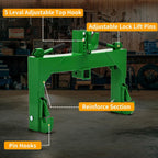 Uforic Category 1 Tractor 3 Point Quick Hitch, 3000 LBS 3-Pt Attachment with 2" Receiver & 5 Adjustable Bolt Positions