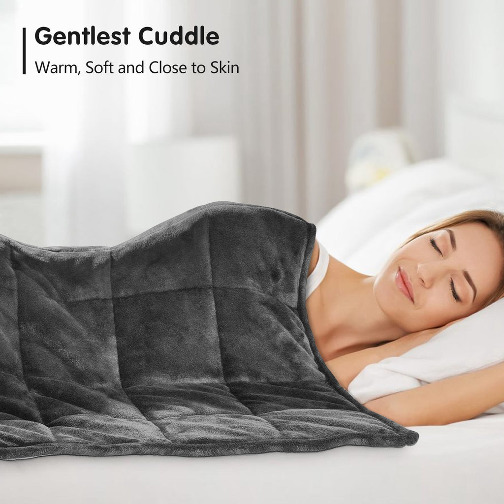 Teler Weighted Blanket for Adult, Fluffy Thick Warm Sherpa & Cozy Flannel Snuggle Heavy Blanket for Sofa Bed Calming, Queen Size (60"x80",20lbs)
