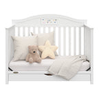 Graco Story 5-in-1 Convertible Baby Crib with Drawer and Reversible Headboard, White