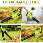 DARKIRON Cordless Leaf Blower, 20V Leaf Blower with 2 x 2.0Ah Batteries & Charger, Up to 450CFM/150MPH, 2 Variable Speed, Lightweight for Blowing