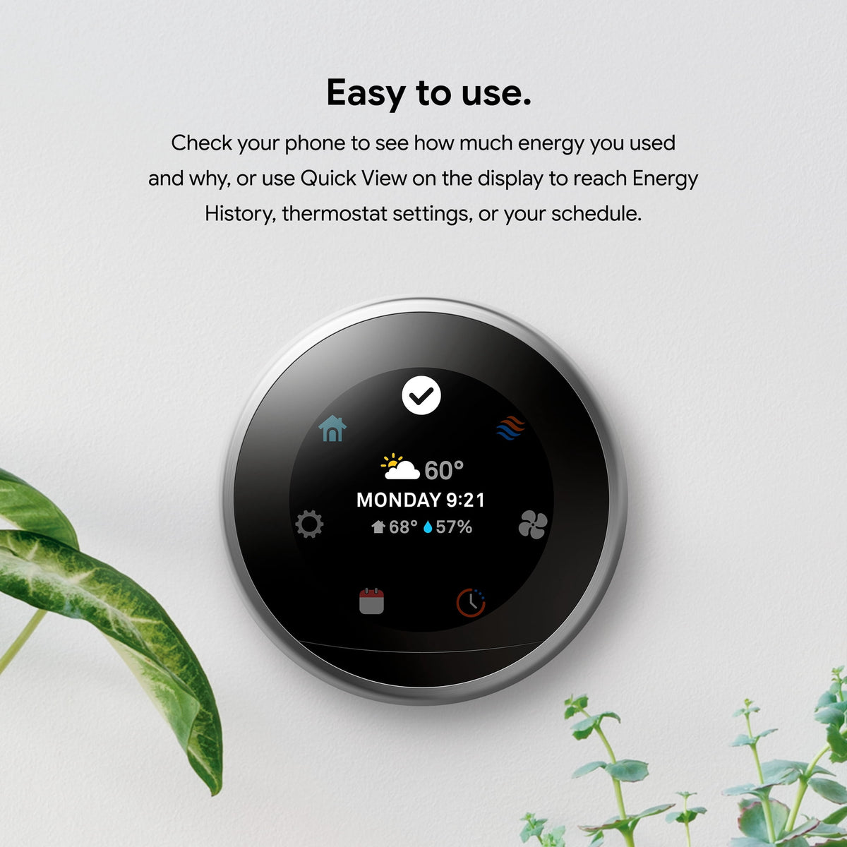 Nest Learning Thermostat, Easy Control for Every Room, Stainless Steel (3rd Gen)