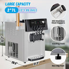 Commercial 3-Flavor Soft Serve Ice Cream Machine, 2200W, 5.3-7.4 Gal/Hr - ICE_CREAM_MAKER