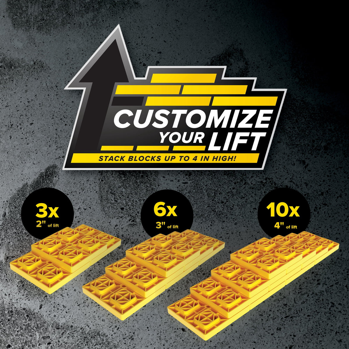 2 pack) Camco FasTen RV Leveling Blocks - 10 Pack, Yellow (44514)