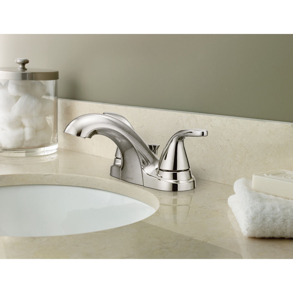 Moen Adler Two-Handle 4" Centerset Spot Resist Brushed Nickel Bathroom Faucet