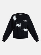 Scaredy Cat Club Women's Halloween Graphic Crew Pullover Sweatshirt