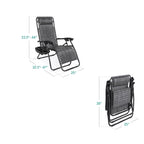 Best Choice Products Set of 2 Zero Gravity Lounge Chair Recliners for Patio, Pool w/ Cup Holder Tray - Gray