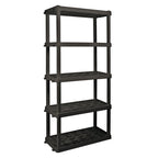 Hyper Tough 5-Tier Shelving Unit, W36 x D18 x H74in, Black, Pack Of 2