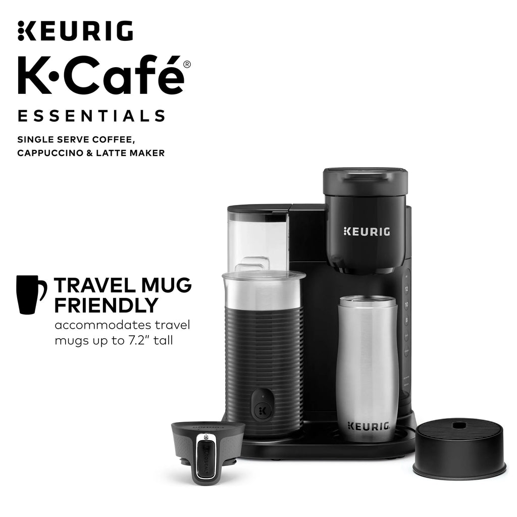 Keurig K-Cafe Essentials Single Serve K-Cup Pod Coffee Maker With Milk Frother, Black