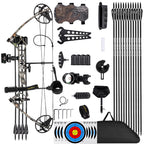 Archery Ready to Hunt Compound Bow Package for Adults and Teens,25"-31" Draw Length，0-70 Lbs Draw Weight ,up to IBO 320 fps，Lightweight Design Bow