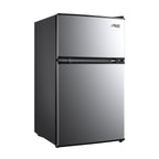 Arctic King Two-Door Mini Fridge With Freezer, 3.2 Cu. Ft., Stainless Steel