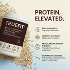 TrueFit High Fiber Protein Powder, Grass-Fed Whey Meal Replacement Shake with Prebiotics, Probiotics, & Organic Superfoods, Keto Friendly, Gluten Free