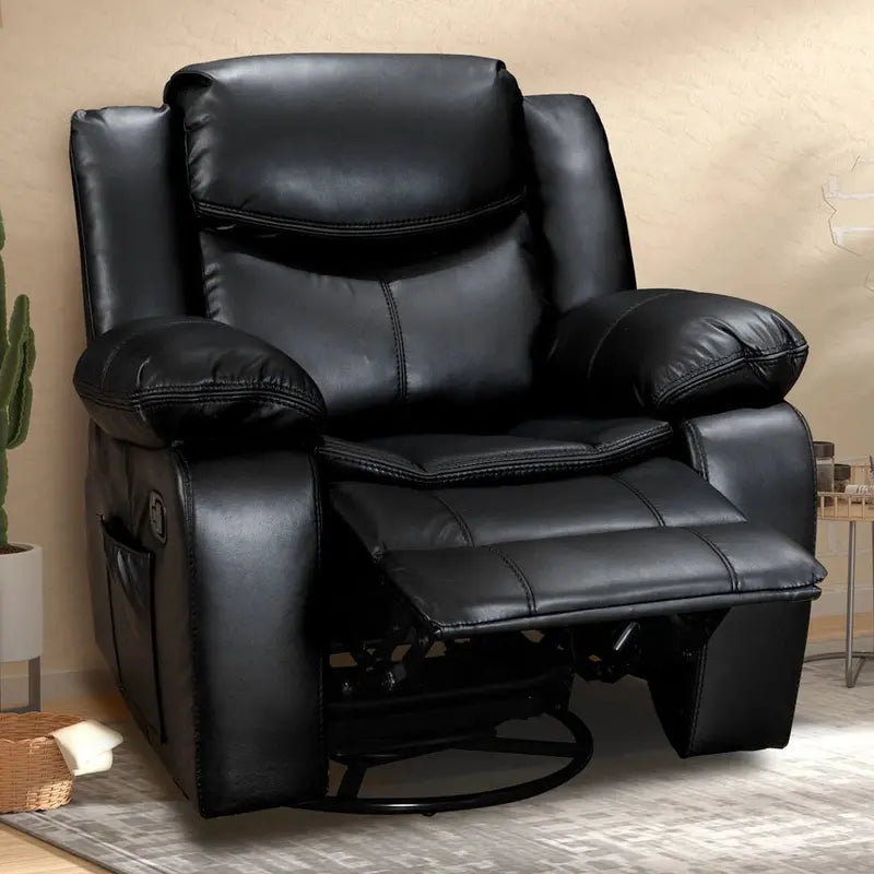 Leather Recliner Lounge Chair - Wide Seat