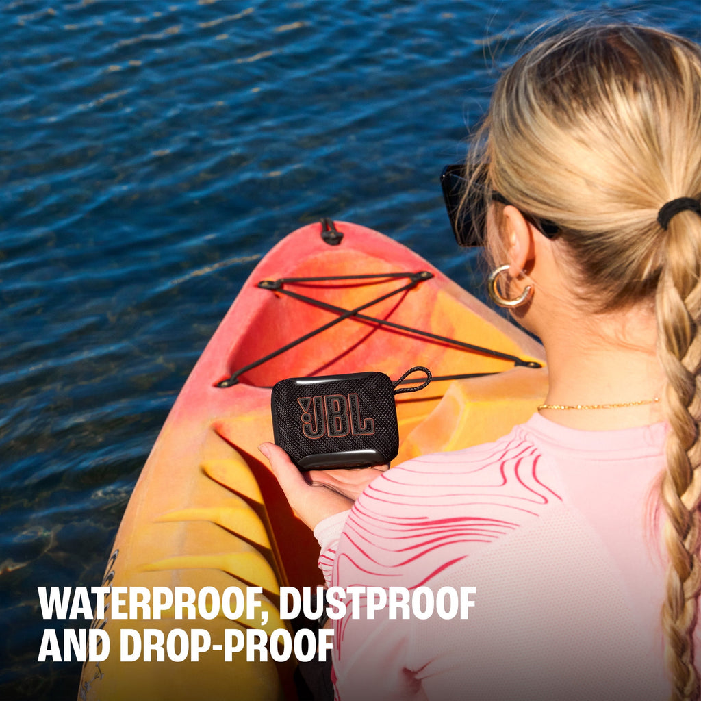 JBL Go 5 - Ultra-portable waterproof and drop-proof speaker with JBL legendary sound and ambient edge lighting - Black