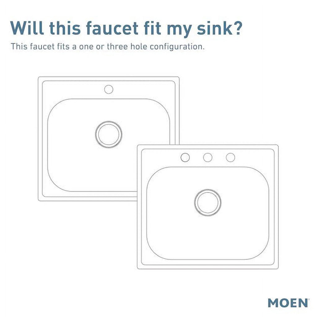 Moen Georgene 87912SRS Spot Resist Stainless Single Handle Pull-down Kitchen Faucet with Sprayer Function (Deck Plate Included)