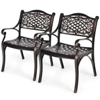 All-Weather Cast Aluminum Outdoor Dining Chairs, Set Of 2 - 23 in x 22 in x 32.5 in