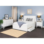 Prepac Milo 2-Drawer Tall Nightstand With Open Shelf, White