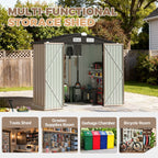 BaPiPro 6.2x4 FT Outdoor Storage Shed with Integrated Base - Heavy-Duty Metal Garden Tool Shed with Vents & Secure Locking Doors, Stable Frame