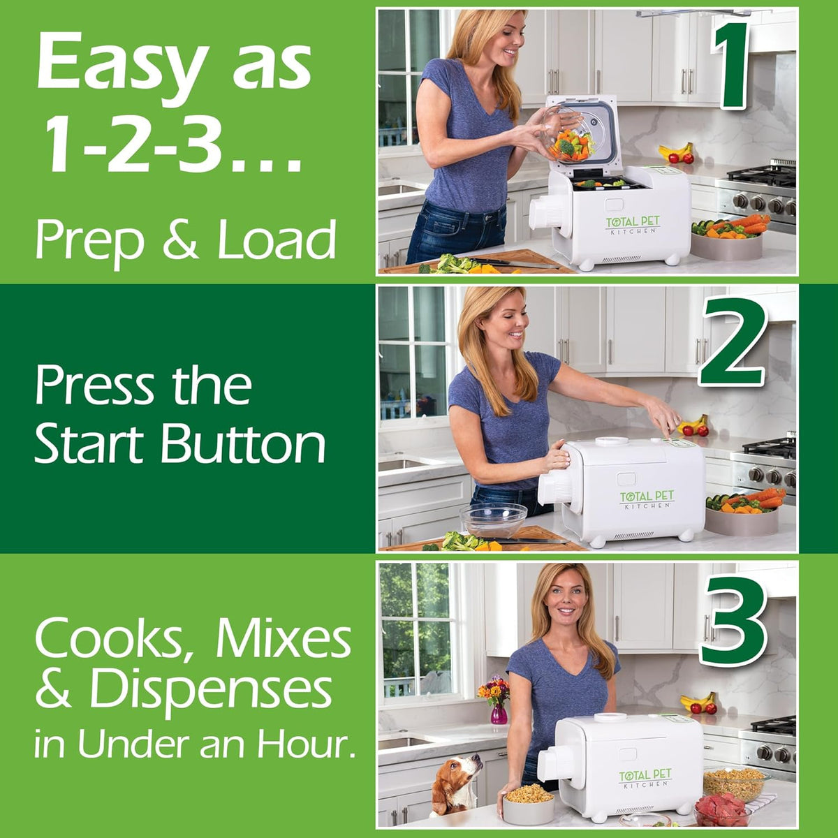 Total Pet Kitchen Pet Food Maker Multicooker, 4.5 Quart, 1000-Watt - Mix & Dispense