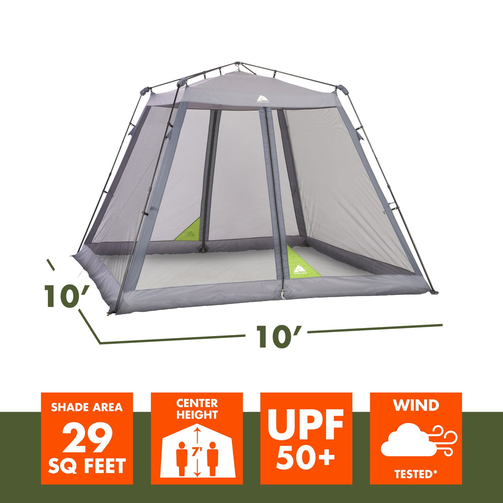 Ozark Trail Instant Screen House, 10 ft x 10 ft, 100 sq ft