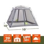Ozark Trail Instant Screen House, 10 ft x 10 ft, 100 sq ft
