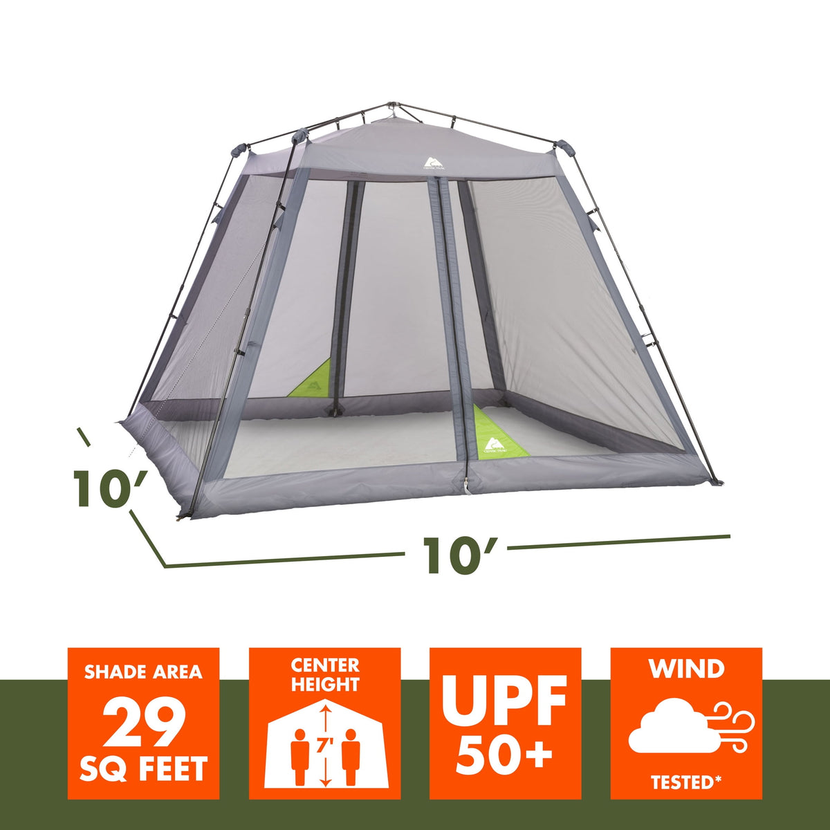Ozark Trail Instant Screen House, 10 ft x 10 ft, 100 sq ft